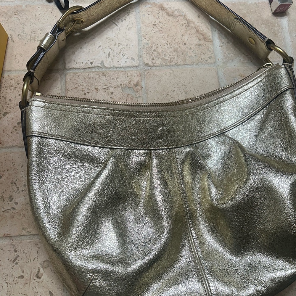 COACH Metallic Gold Hobo Bag